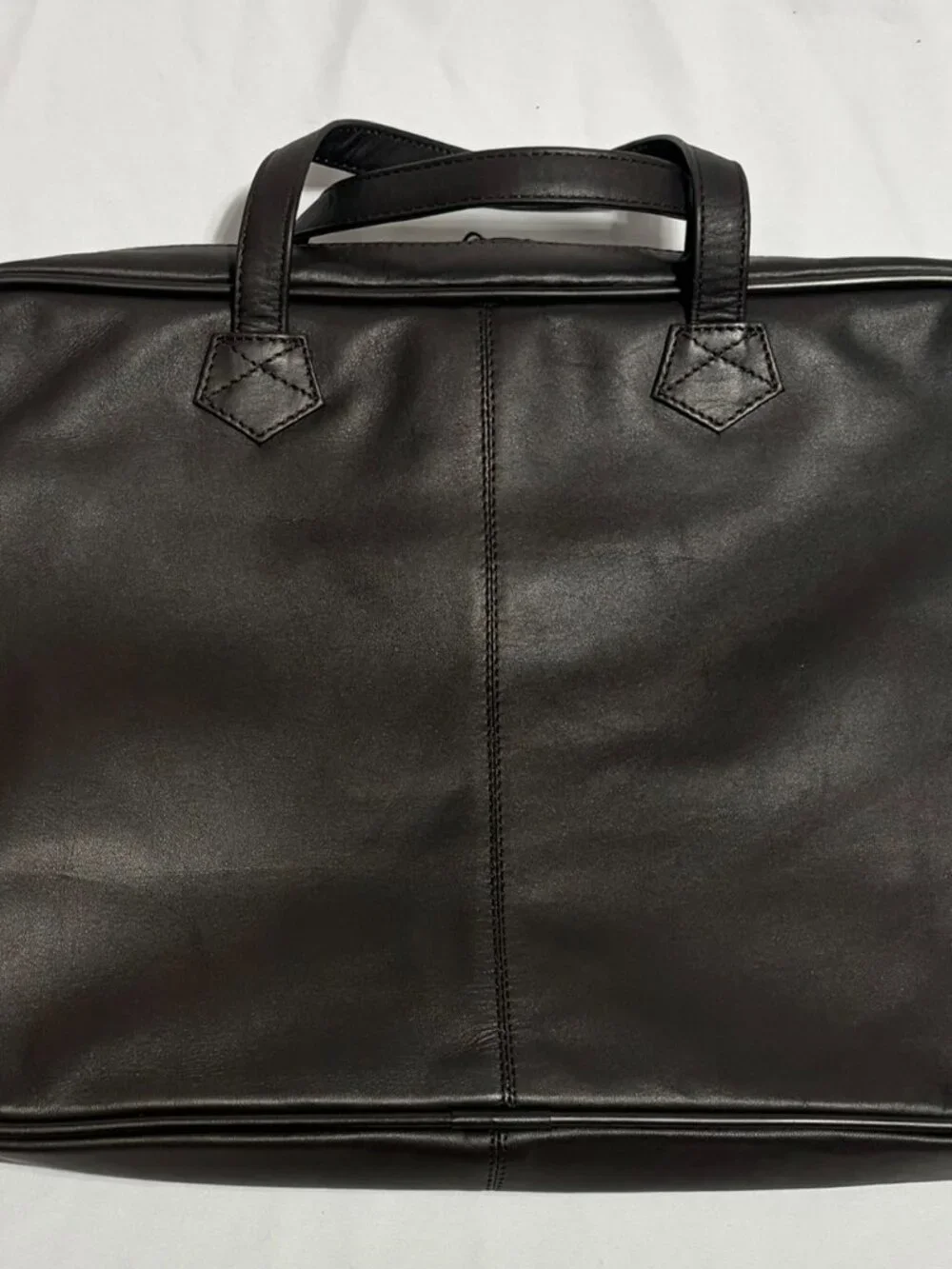 NWT Winn International Brown Leather Laptop Briefcase Portfolio Case